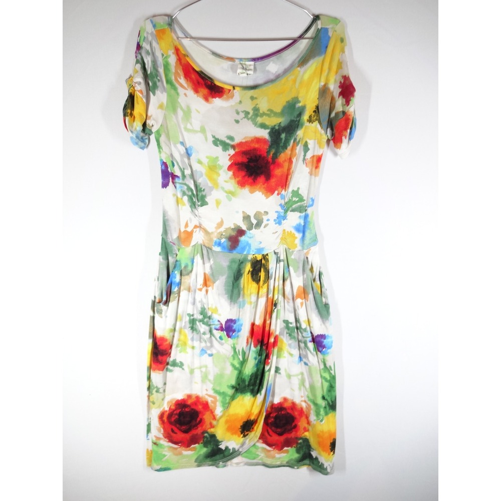 Anthropologie Sparrow‎ Floral Dress Womens Medium Multi Watercolor Boho Flowy